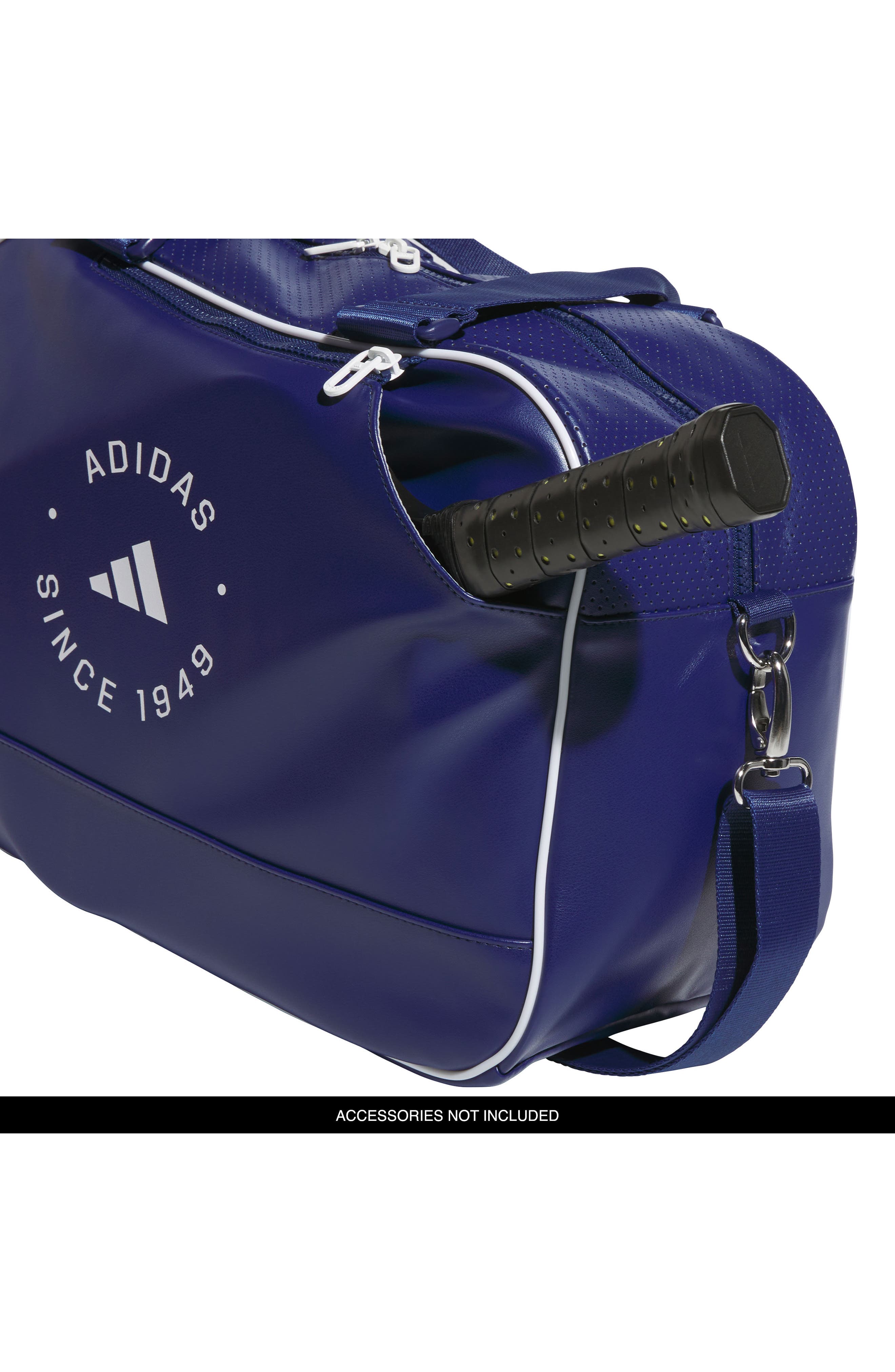 Faux Leather Pickleball Tote, Alternate, color, DARK BLUE/ WHITE