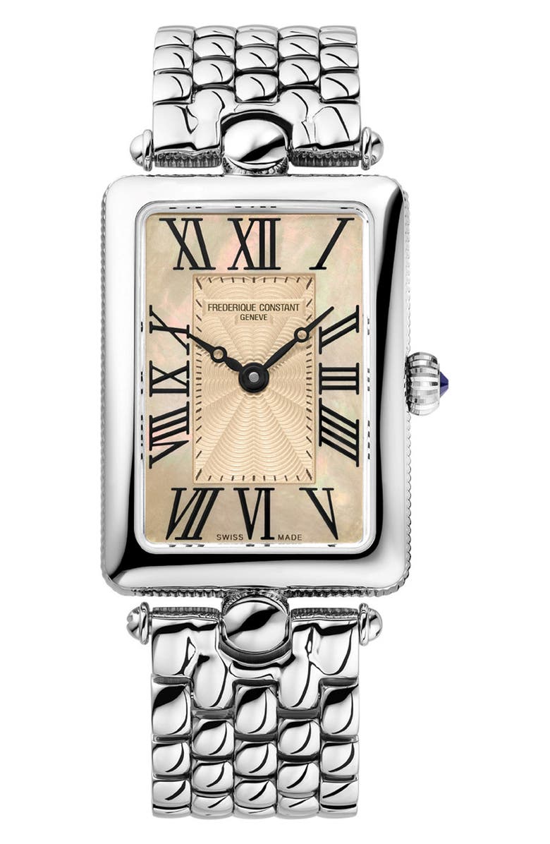 FREDERIQUE CONSTANT Classics Art Deco Mother-of-Pearl Bracelet Watch, 28mm, Main, color, 