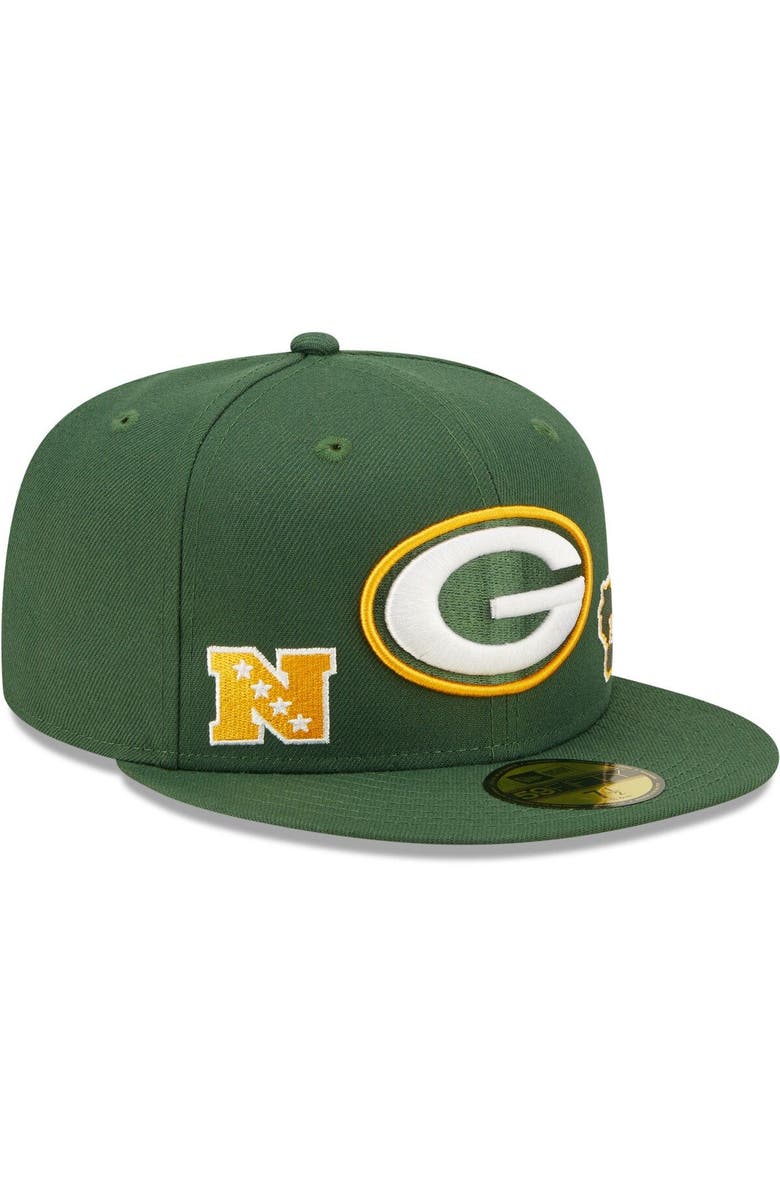 New Era Men's New Era Green Green Bay Packers Identity 59FIFTY Fitted Hat, Alternate, color,