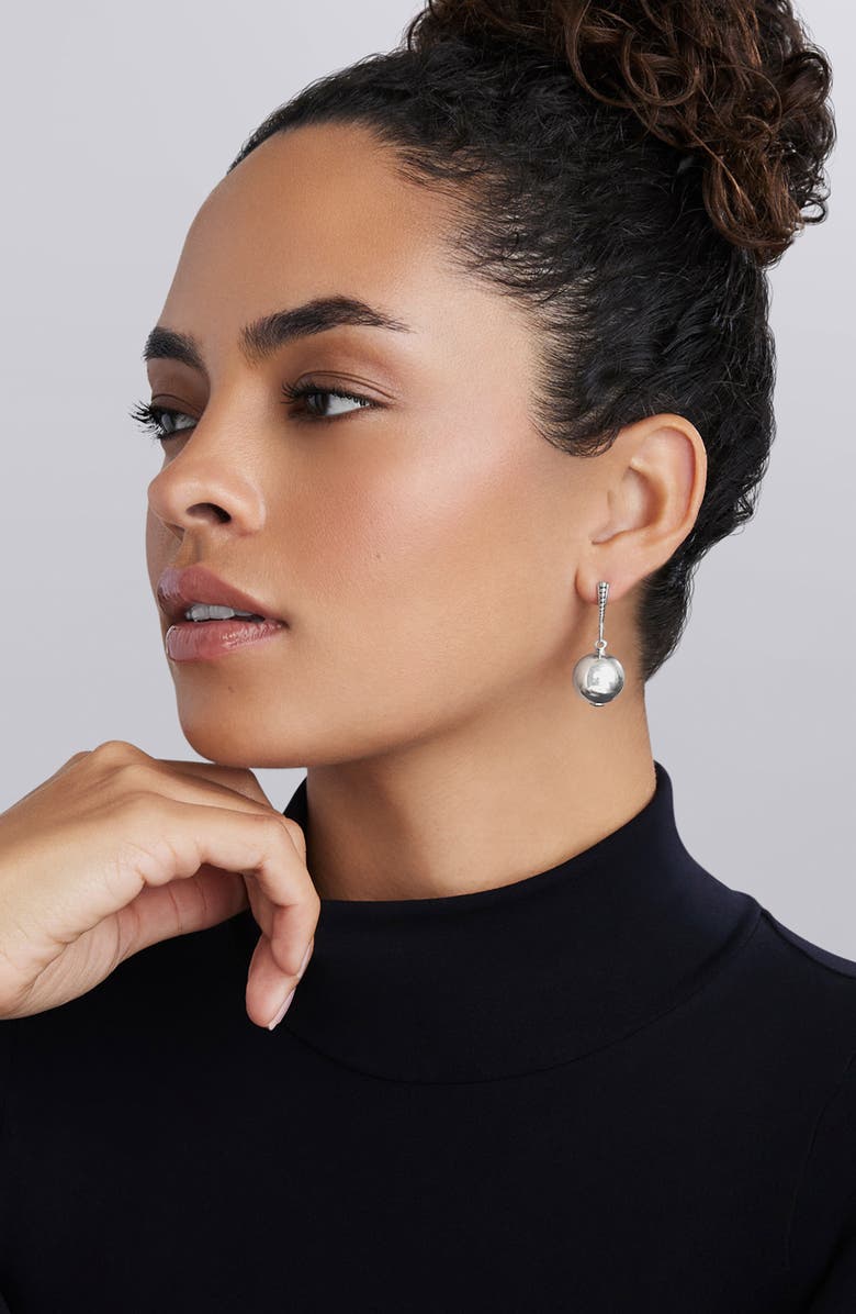 LAGOS Caviar Bubbly Drop Earrings, Alternate, color, Silver