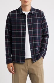 Vince Continental Plaid Flannel Button-Up Shirt