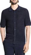 Theory Pacific Line Short Sleeve Linen & Cotton Blend Cardigan
