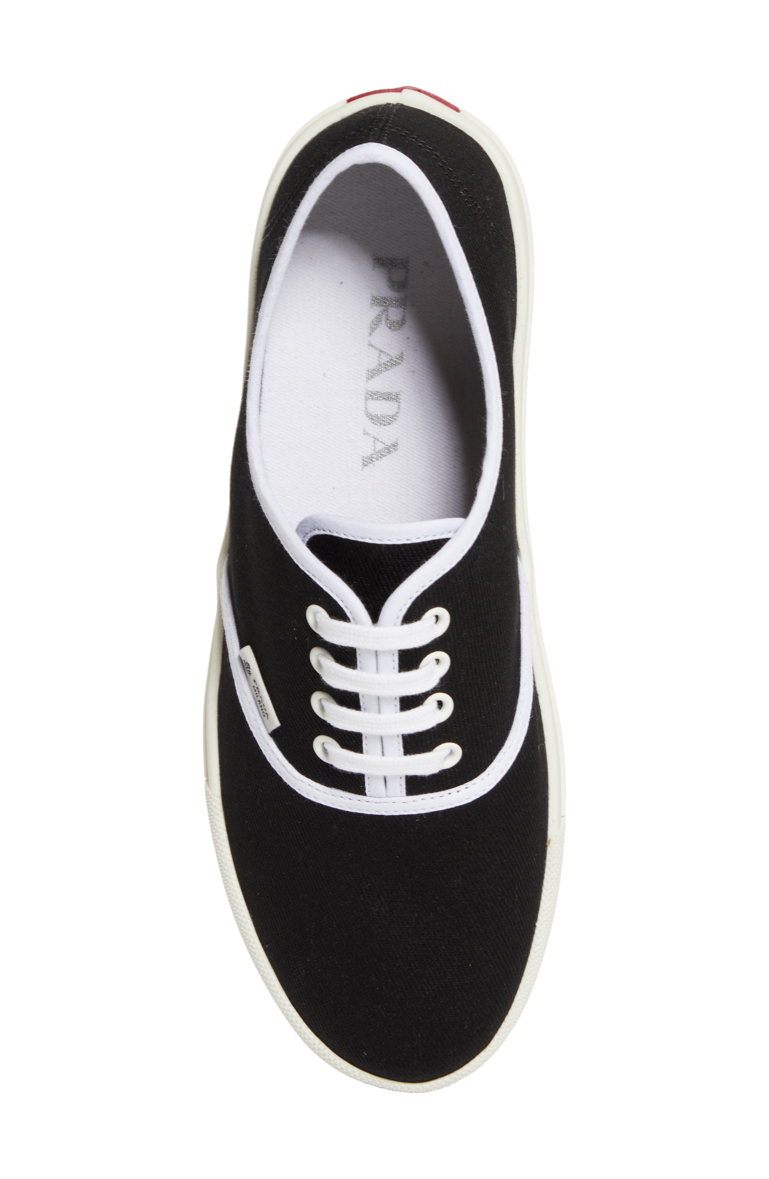 Prada Canvas Low Top Sneaker, Alternate, color, Black