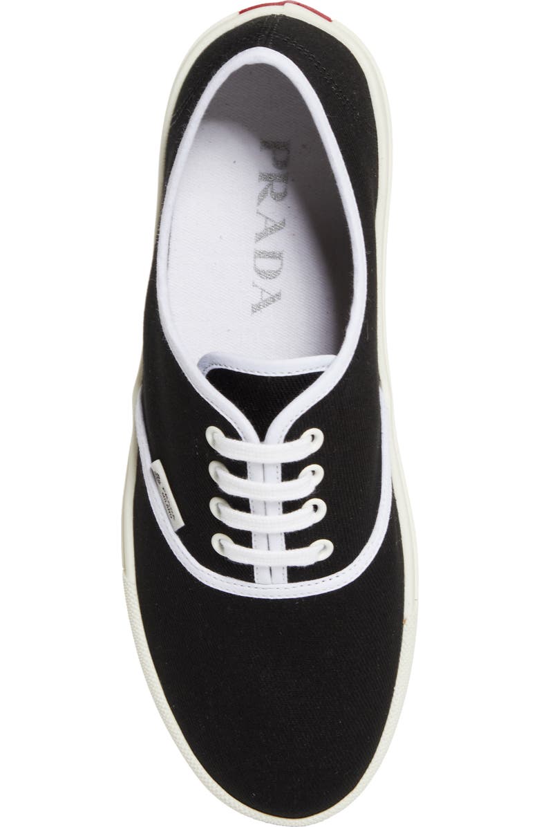 Prada Canvas Low Top Sneaker, Alternate, color, Black
