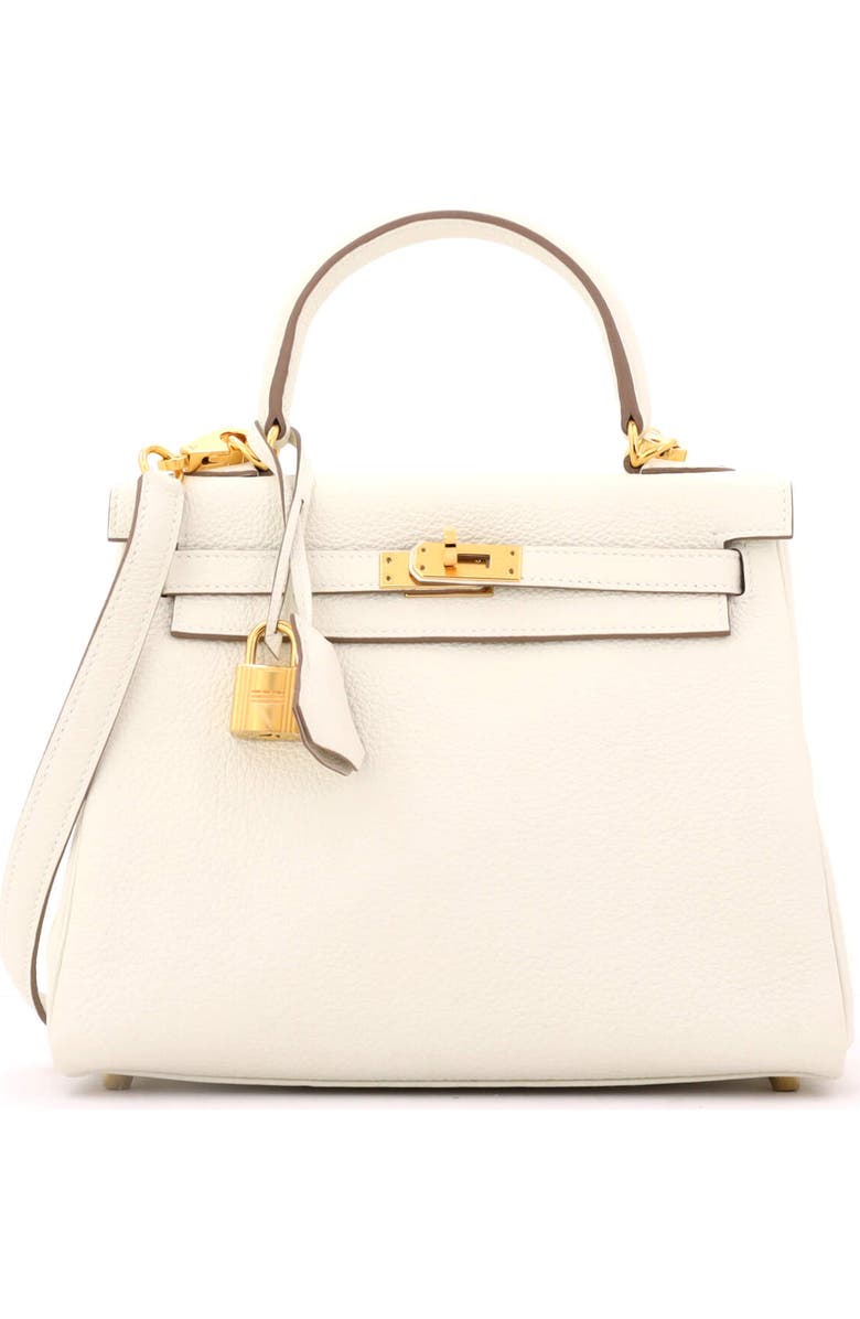 Pre-Owned Hermes Kelly Handbag Light Togo with Gold Hardware 25, Main, color, Mushroom