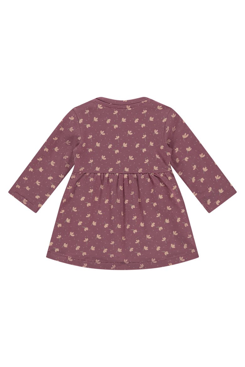 Allover Floral Dress, Alternate, color, Burgundy