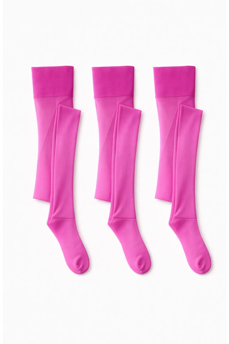 5-Pack Glossy Semi-Sheer Opaque Ladder Resistant Party Evening Tights for Women, Alternate, color, Pink