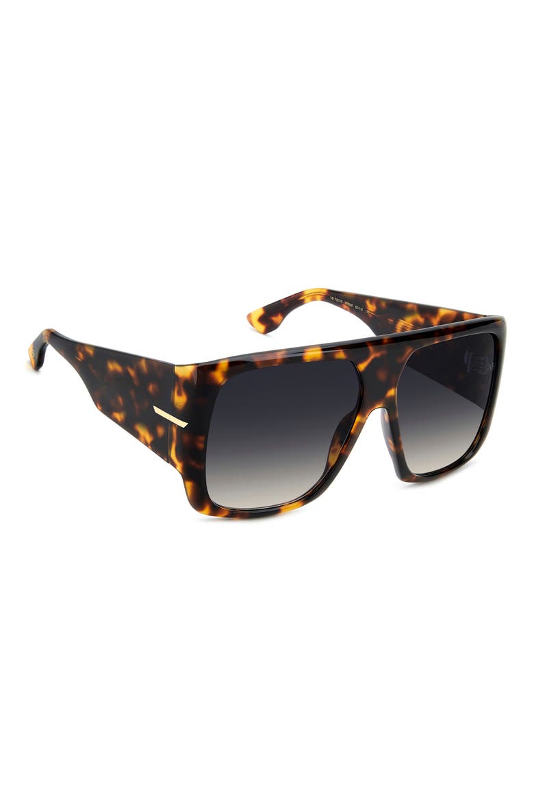 60mm Flat Top Sunglasses, Alternate, color, BROWN HAVANA/ DK BLUE SF