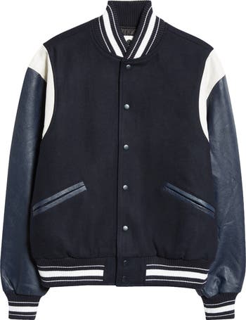 Noon Goons Sayonara Mixed Media Varsity Jacket | Nordstrom Noon Goons Sayonara Mixed Media Varsity Jacket | Nordstrom