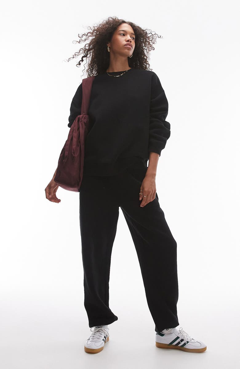 Topshop Premium Seam Cotton Blend Sweatshirt, Alternate, color,