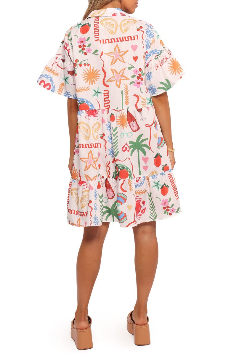 Petal & Pup Peachy Print Babydoll Shirtdress, Alternate, color, Dolce Vita
