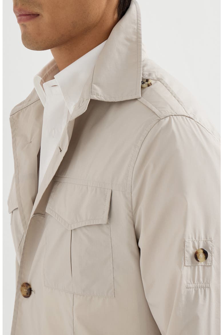 Lightweight water-resistant techno cotton unlined safari jacket, Alternate, color, Panama