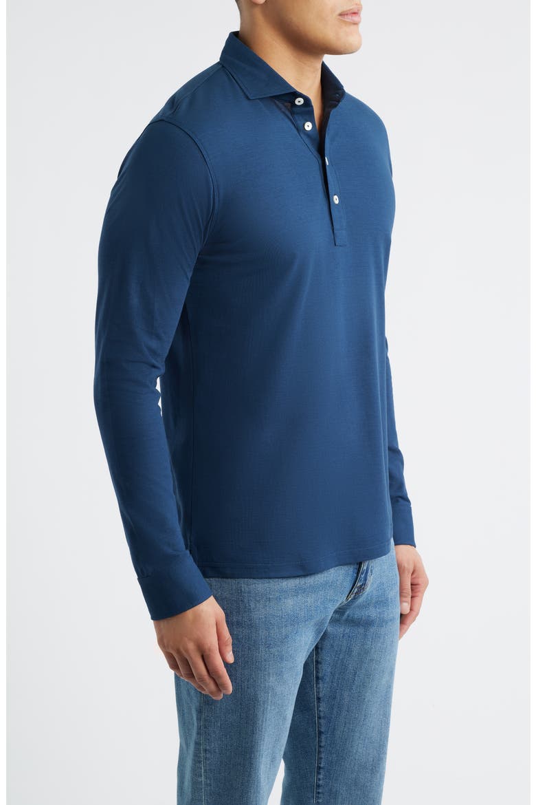 Crown Crafted Cool Long Sleeve Polo, Alternate, color, NAVY