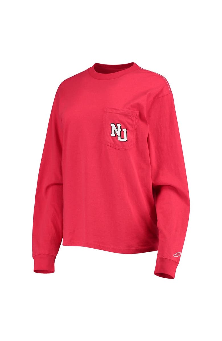 LEAGUE COLLEGIATE WEAR Women's League Collegiate Wear Scarlet Nebraska Huskers Pocket Oversized Long Sleeve T-Shirt, Alternate, color, 
