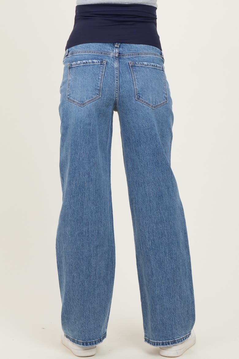 Classic Medium Wash Wide Leg Maternity Jeans, Alternate, color, Light Blue