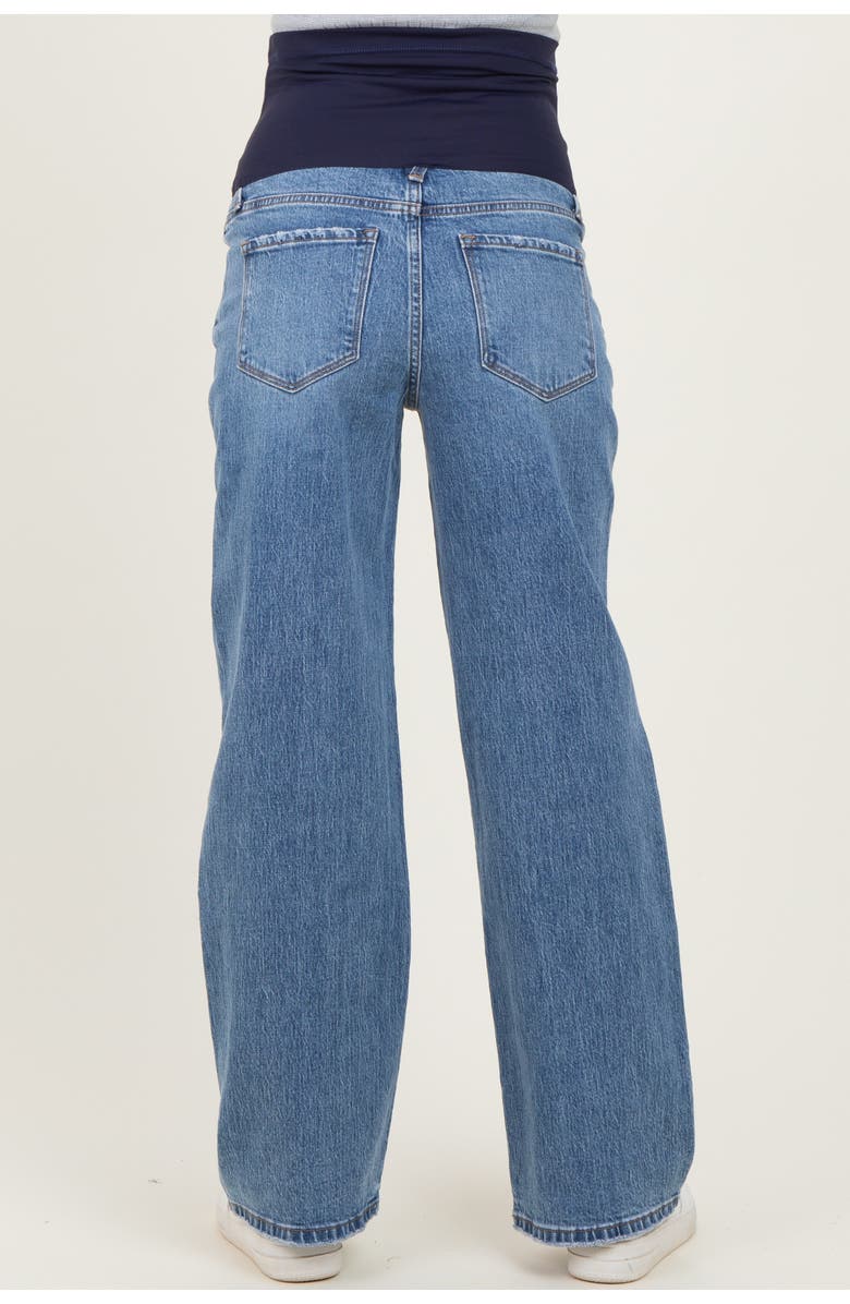PinkBlush Classic Medium Wash Wide Leg Maternity Jeans, Alternate, color, Light Blue
