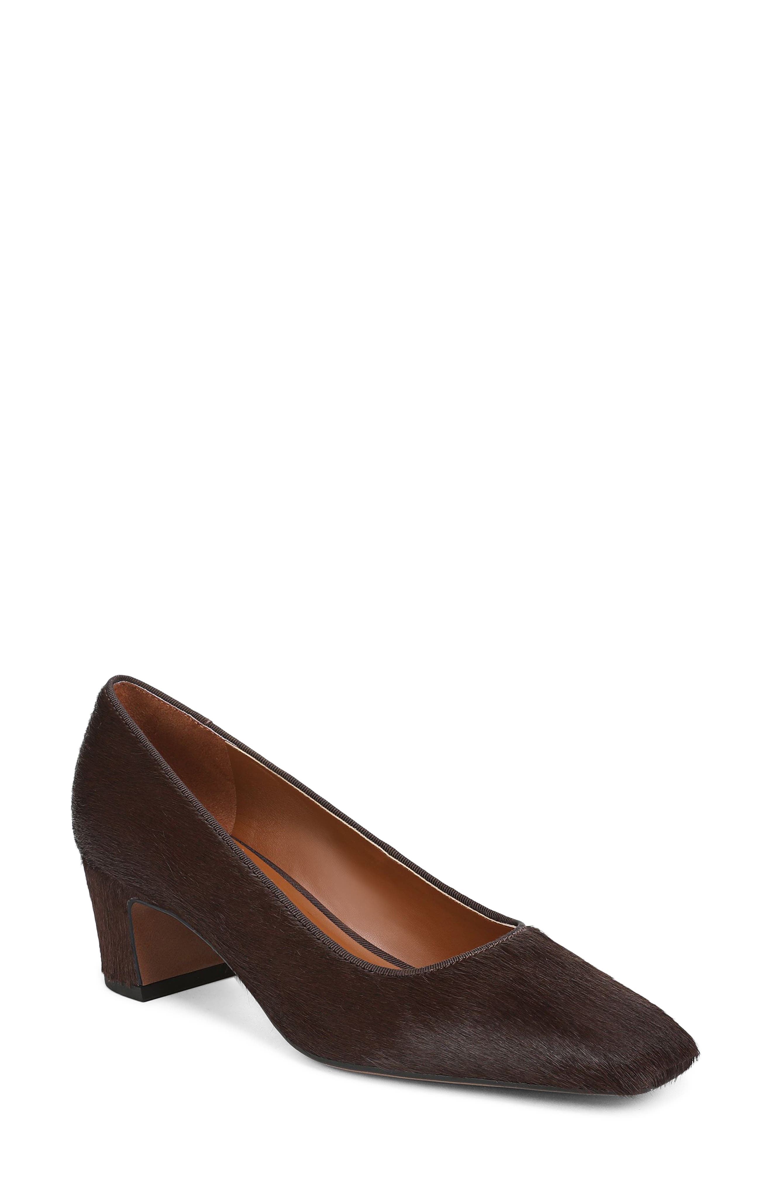 Salino Genuine Calf Hair Pump, Main, color, BROWN LEATHER