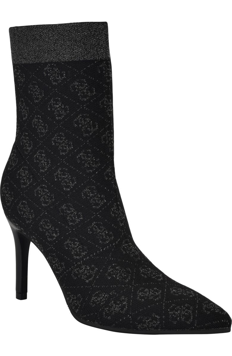 GUESS Richerynt Knit Stiletto Bootie, Main, color, Black