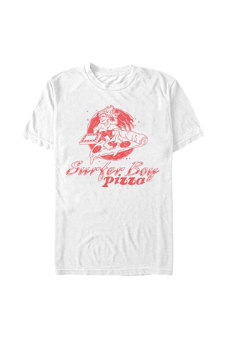 Men's Stranger Things Surfer Boy Pizza Costume  Graphic T-Shirt, Main, color, White