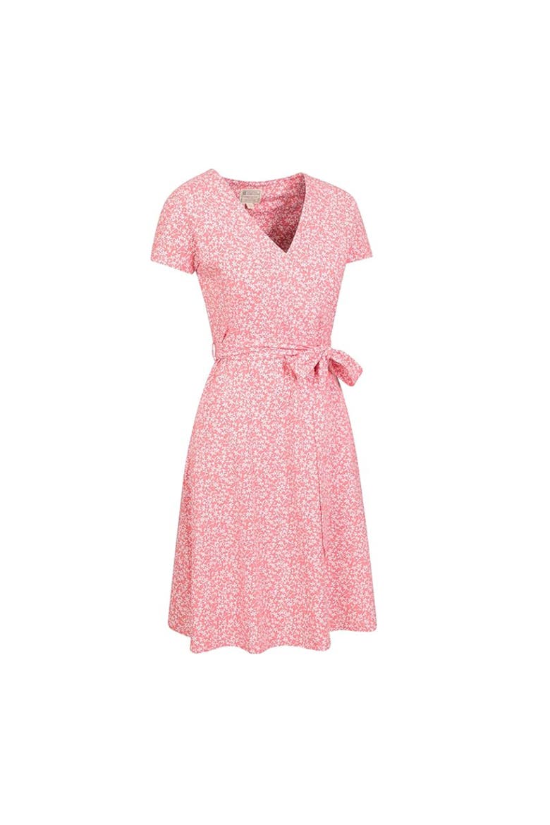 Santorini Patterned Jersey Uv Protection Dress, Alternate, color, Coral