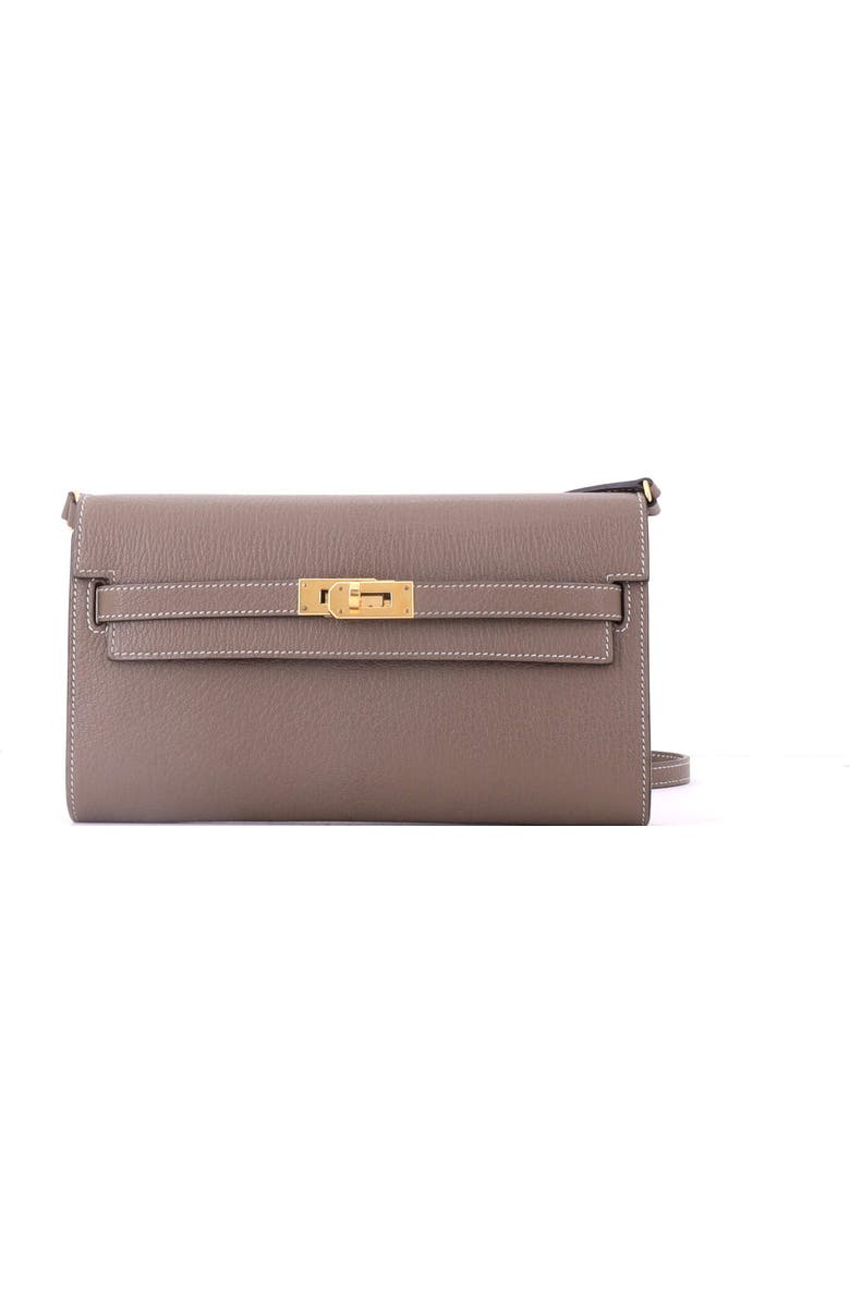 Pre-Owned Hermes Kelly To Go Wallet Chevre Mysore, Main, color, Etoupe