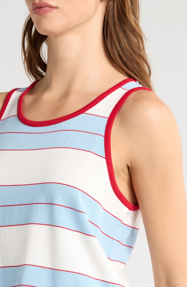 Re/Done Bama Stripe Cotton Tank, Alternate, color, Pacific Stripe