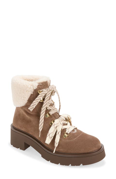 Ren Genuine Shearling Lace-Up Boot