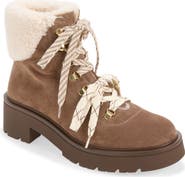 Stuart Weitzman Ren Genuine Shearling Lace-Up Boot