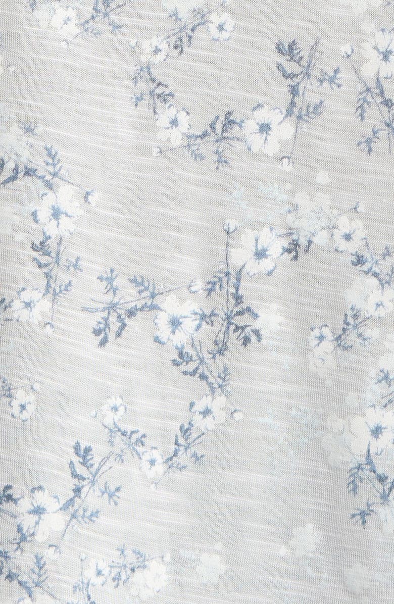 Lucky Brand Sandwash Flutter Sleeve Top, Alternate, color, Blue Floral