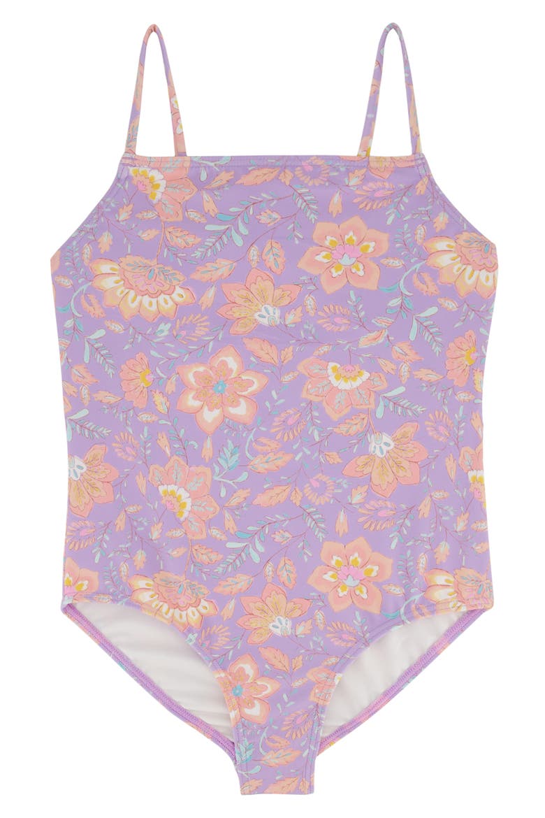 Kids' Hideaway Hippie One-Piece Swimsuit, Main, color, PEACEFUL LILAC