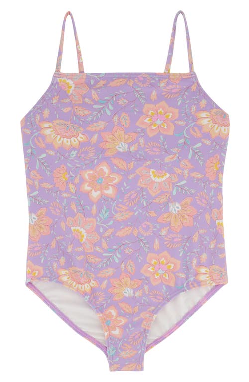 Shop Billabong Kids' Hideaway Hippie One-piece Swimsuit In Peaceful Lilac