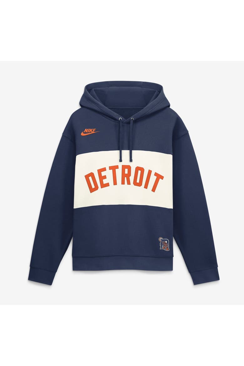 Men's Nike Navy Detroit Tigers 1961-1963 Cooperstown Collection Legacy Color-Block Hoodie, Alternate, color, Navy