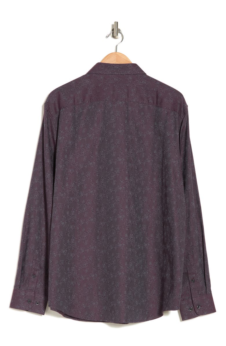 Perry Ellis Floral Jacquard Cotton Button-Up Shirt, Alternate, color,