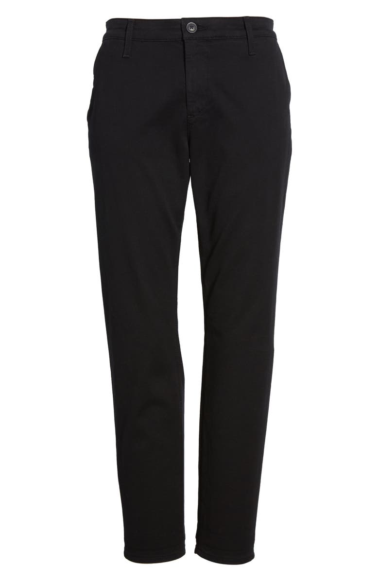 AG Caden Crop Twill Trousers, Alternate, color, Super Black