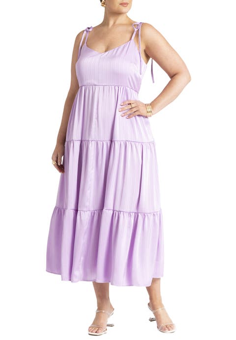 Tiered Satin Maxi Dress (Plus Available)