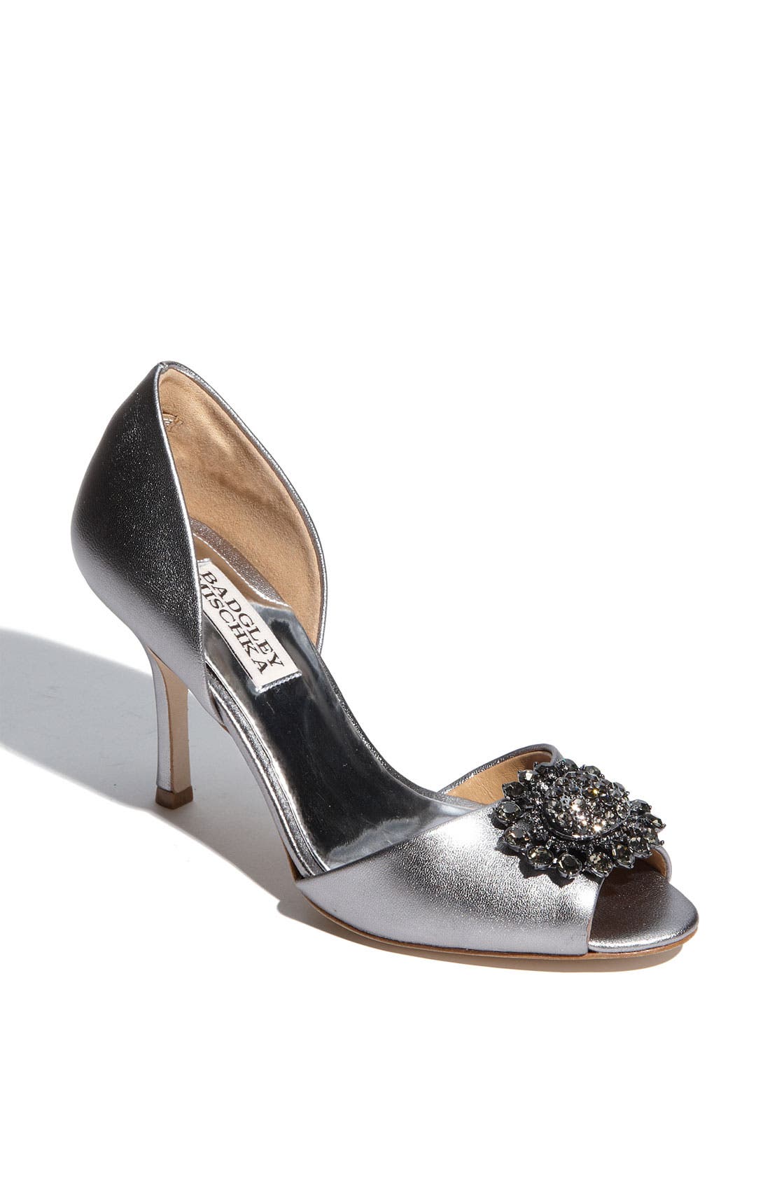 Badgley Mischka 'Lacie' Pump, Main, color, PEWTER LEATHER