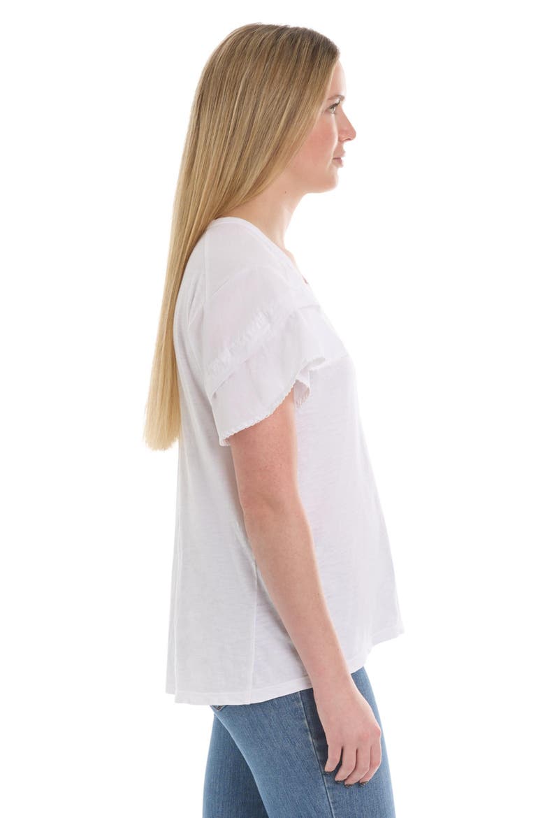 Ruffle Short Sleeve Tee, Alternate, color, White