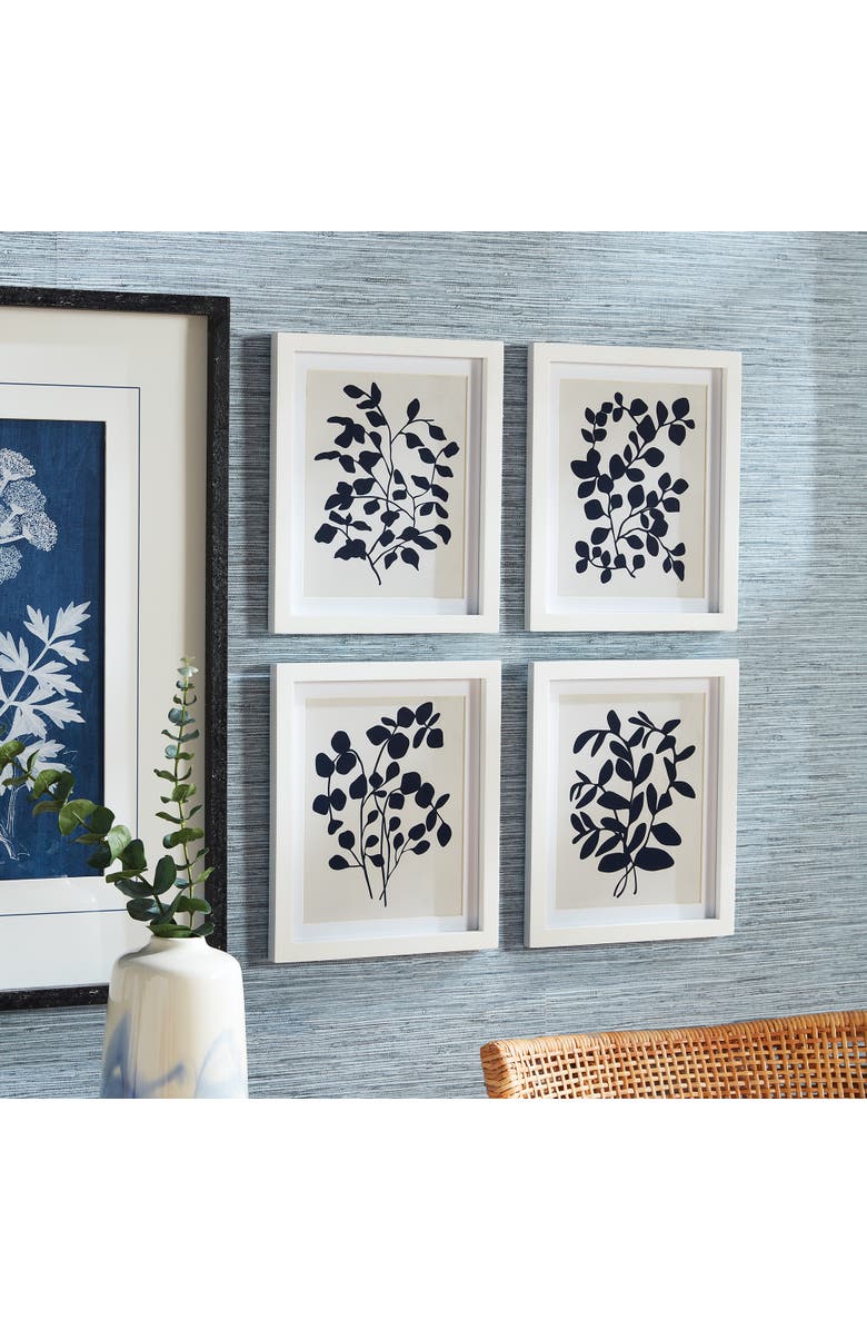 Napa Home & Garden Leafy Vine Prints Set of 4, Alternate, color, Blue
