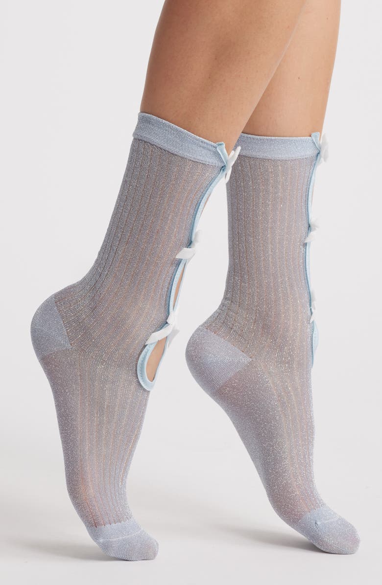 HIGH HEEL JUNGLE Assorted 2-Pack Metallic Crew Socks, Main, color, 