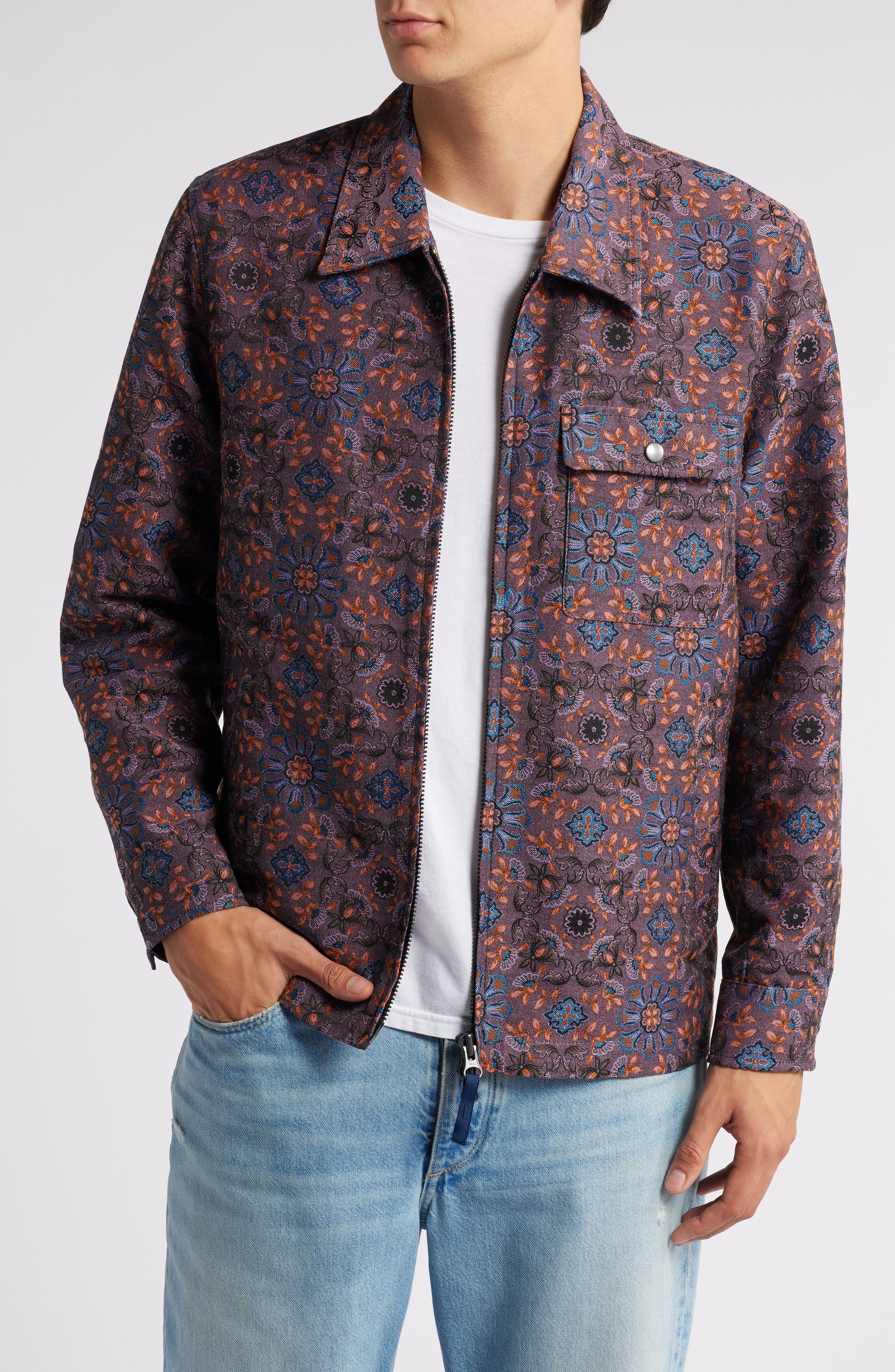 Corridor Qasim Floral Jacquard Zip Jacket