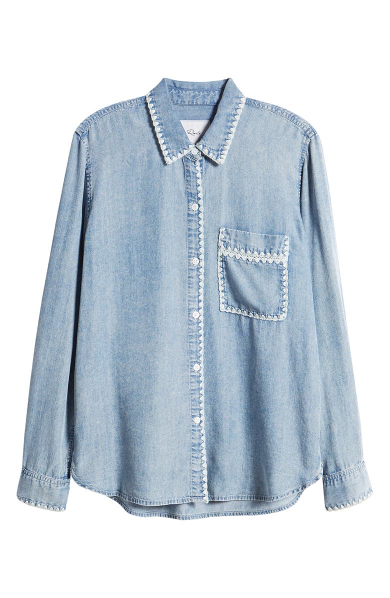 Rails Saya Embroidered Detail Chambray Button-Up Shirt, Alternate, color,
