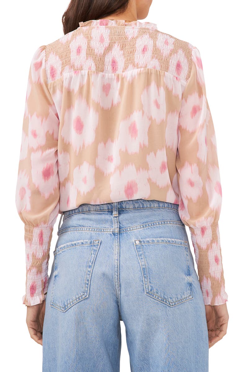 1.STATE Smocked Tie Neck Blouse, Alternate, color, 