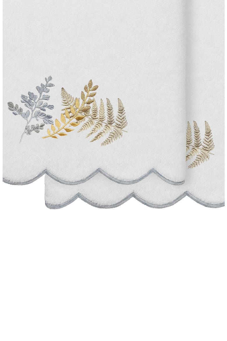 Fern Toss Scallop 2-Piece Bath Towel Set, Alternate, color, WHITE/ GRAY