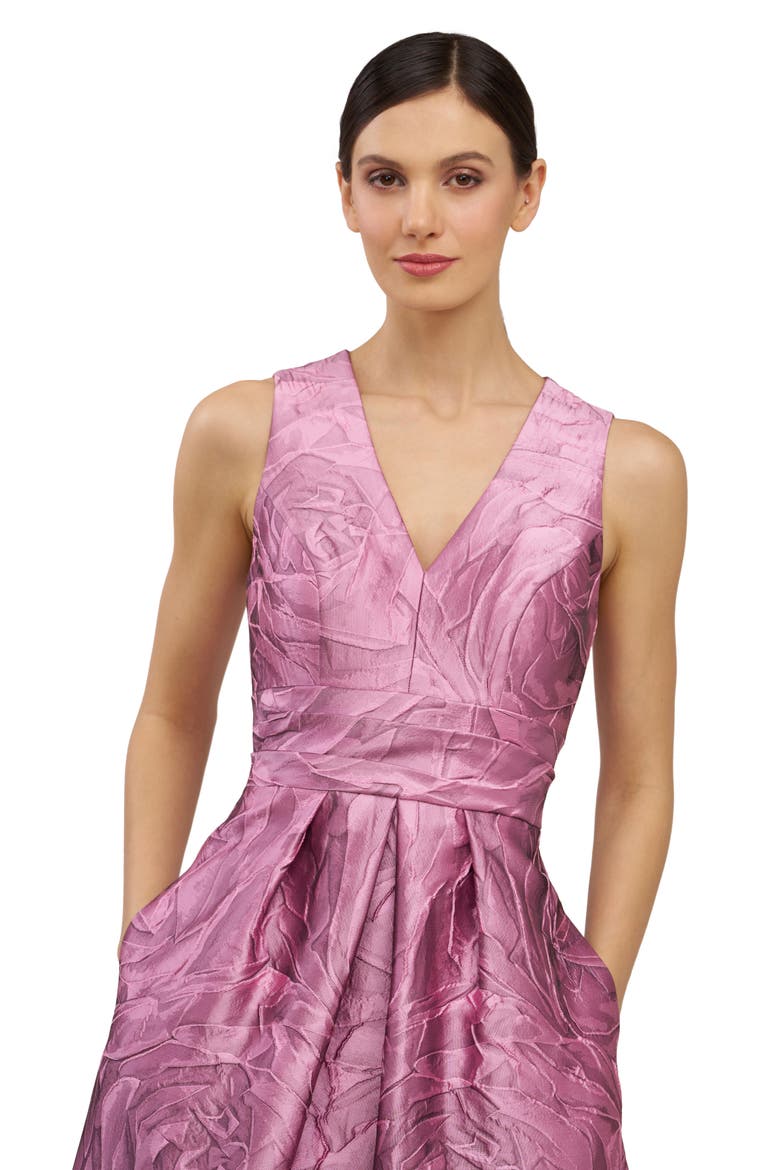 Mariah Crinkle Pleated Gown, Alternate, color, HEATHER ROSE