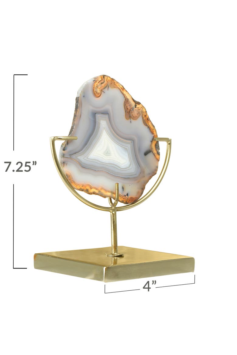 Natural Brown Agate on Stand, Alternate, color, Grey