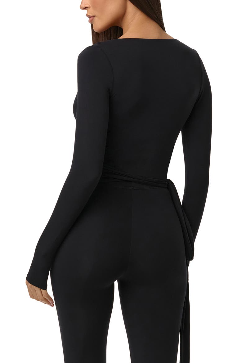 Naked Wrap Top, Alternate, color, BLACK