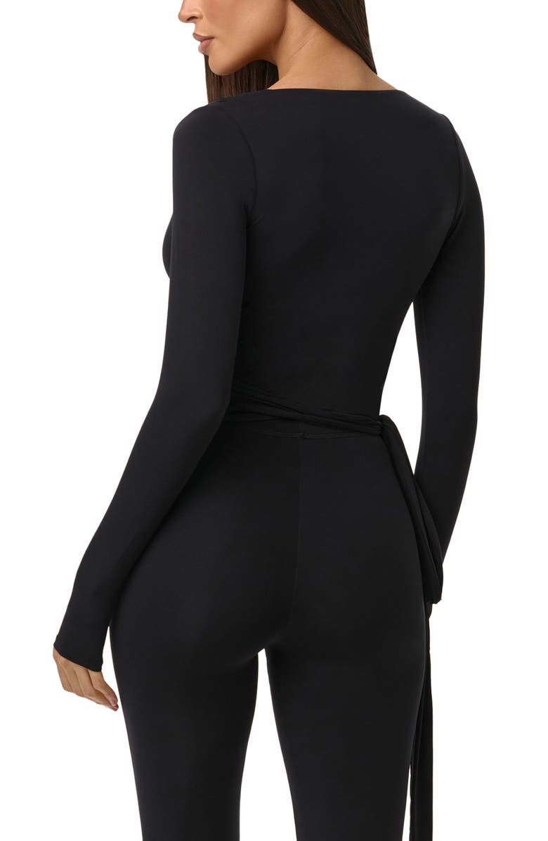 Naked Wardrobe Naked Wrap Top, Alternate, color, Black