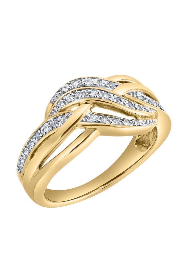 Eterna Knot 0.15 Ct Natural Diamond Knot 10K Gold Ring, Alternate, color, 10K Yellow Gold