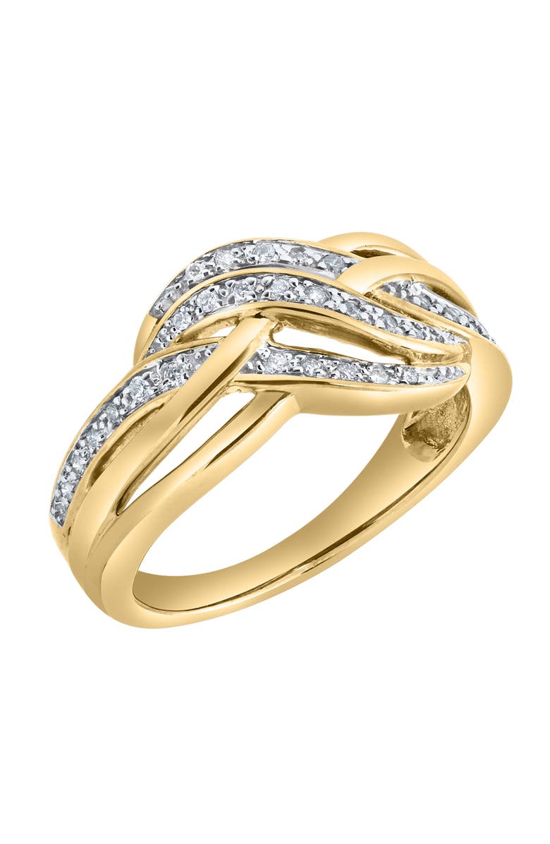 LuvMyJewelry Eterna Knot 0.15 Ct Natural Diamond Knot 10K Gold Ring, Alternate, color, 10K Yellow Gold