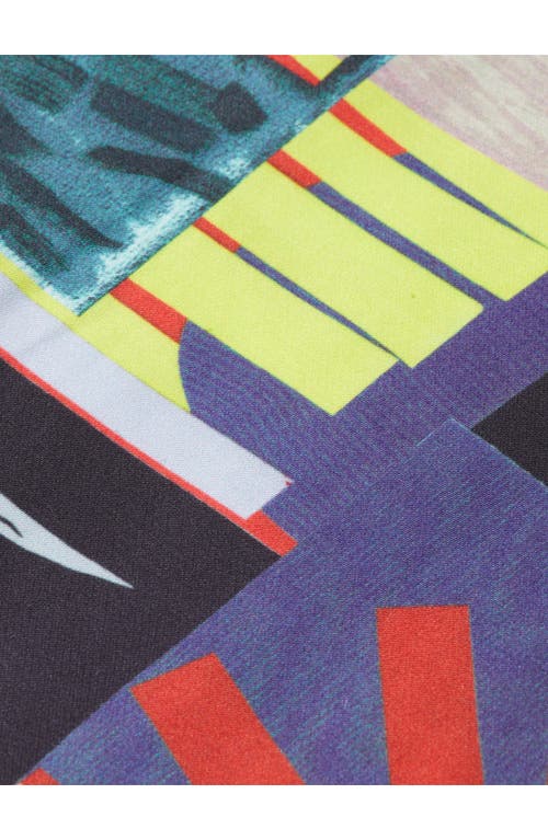 Scotch & Soda Art Department Collage Print Short Sleeve Button-up Shirt In Multi
